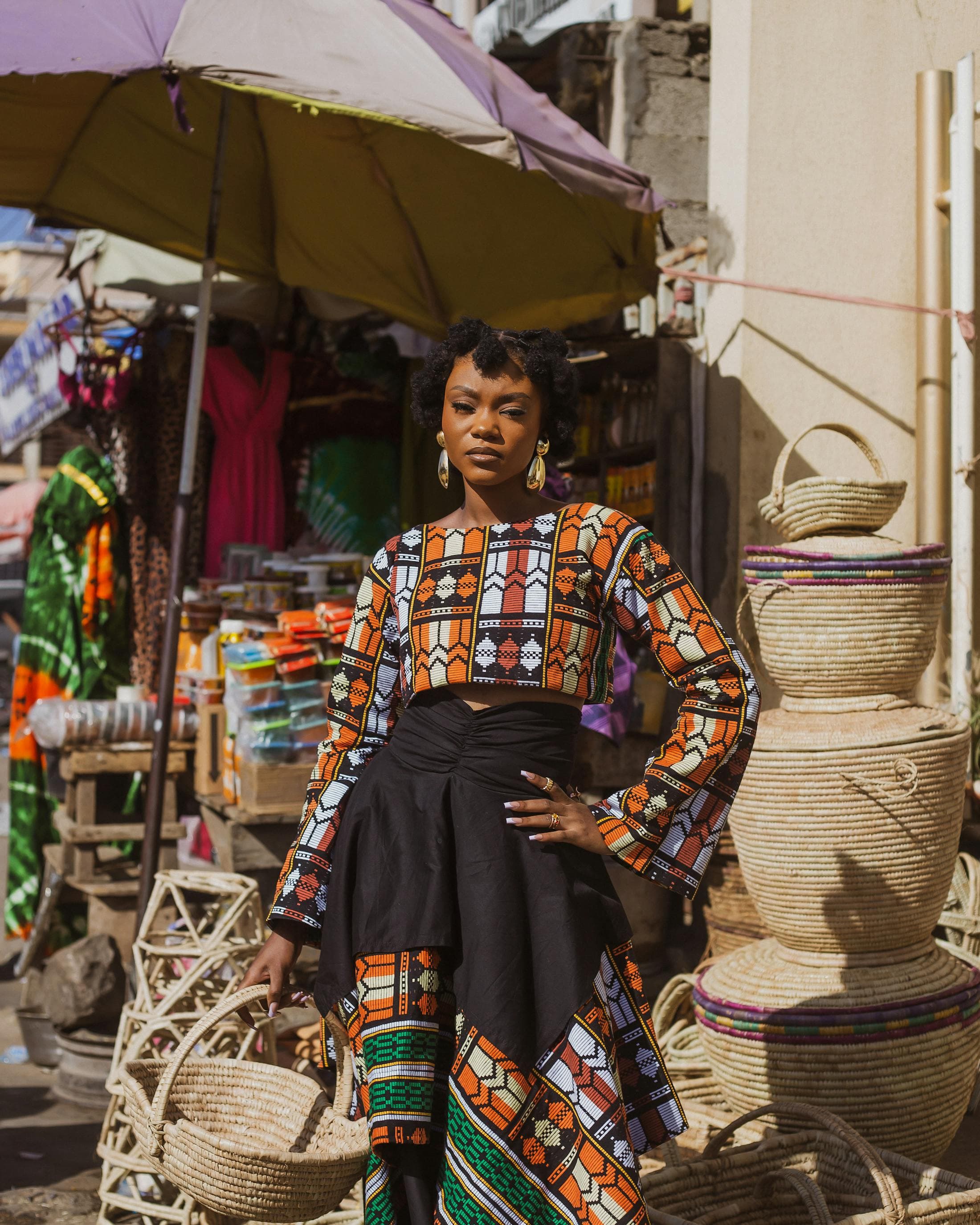 African women in a local market receiving practical community support